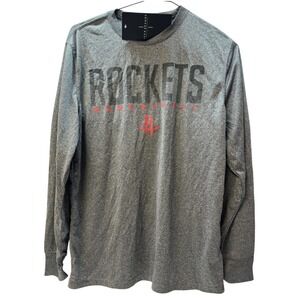 NBA Houston Rockets Icer Brands‎ Gray Long Sleeve Basketball T Shirt Mens L NWT